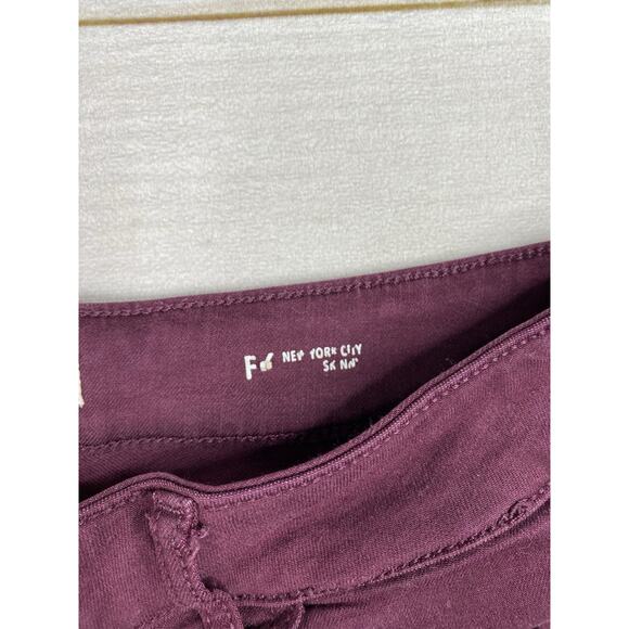 Warp + Weft Women's JFK Skinny Jeans Size 29 x 29 Burgundy Mid Rise Colorful - Picture 4 of 11